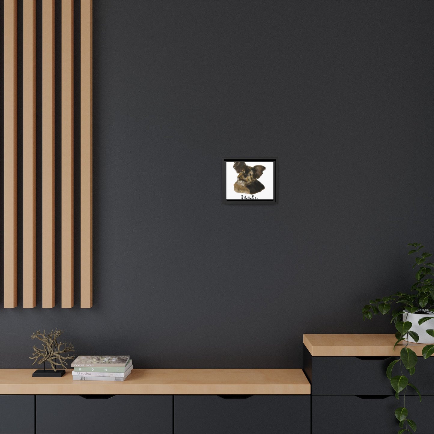 Yorkie Wall Art — Framed Matte Canvas Print