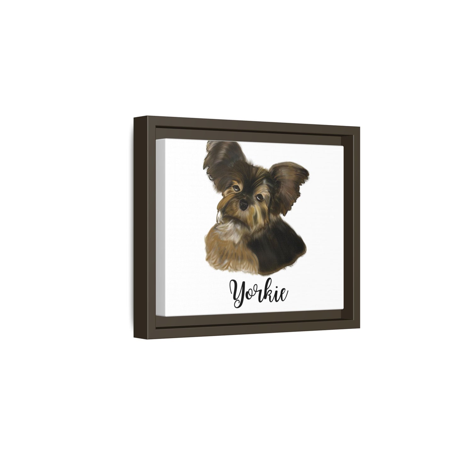 Yorkie Framed Canvas Print — Dog Portrait Wall Art