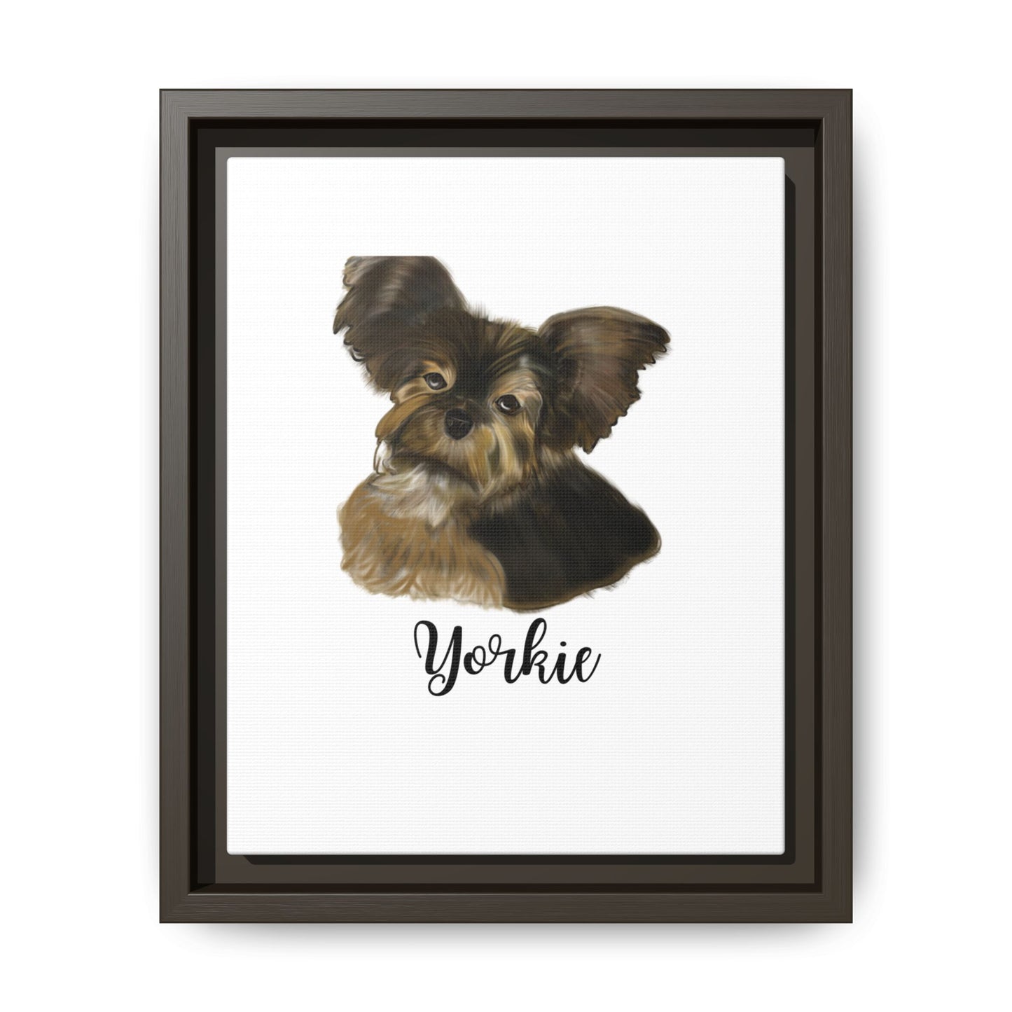 Yorkie Wall Art — Framed Matte Canvas Print