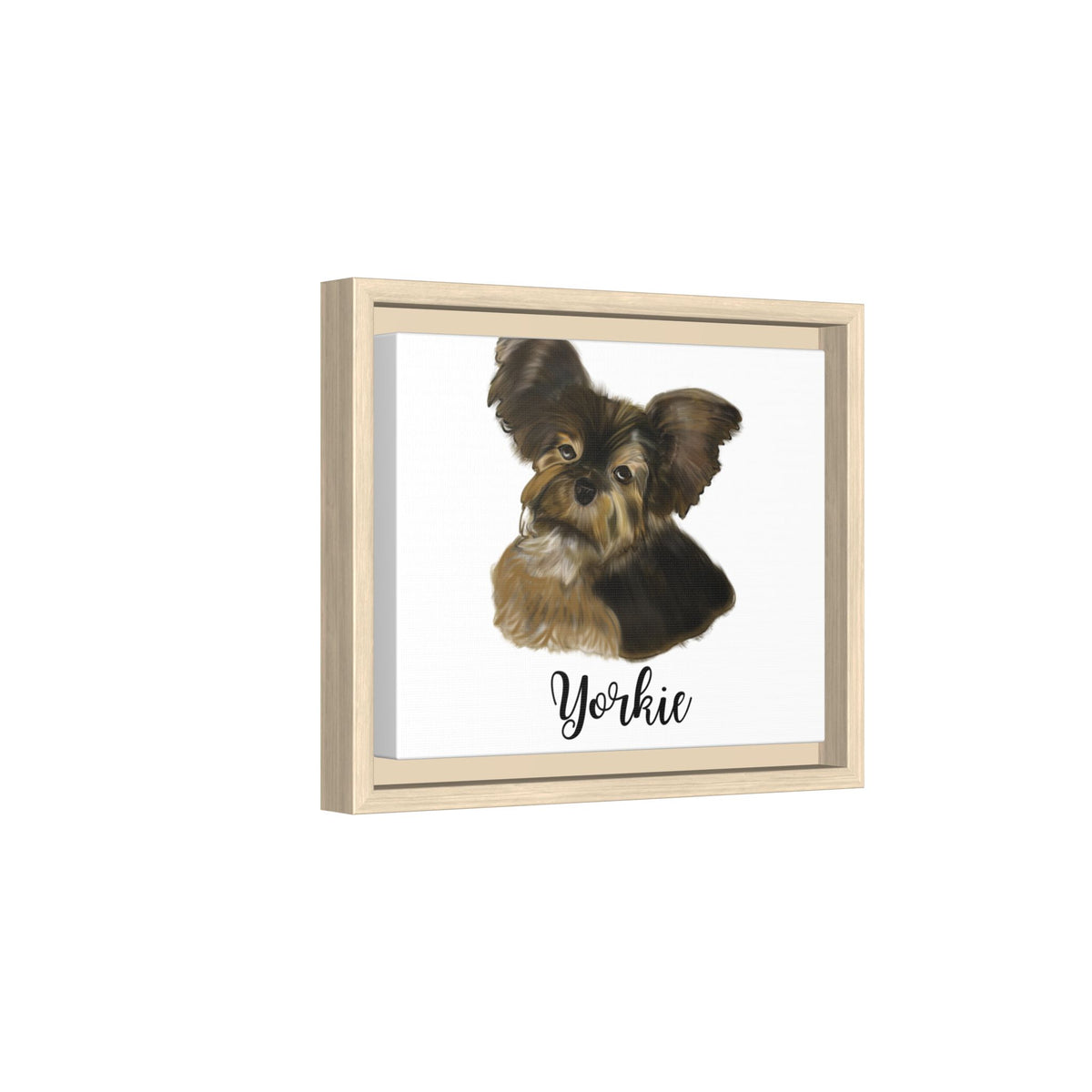 Yorkie Framed Canvas Print — Dog Portrait Wall Art