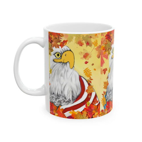 American Eagle Ceramic Mug, Patriotic Coffee Cup, USA Bird Tea Mug, Animal Lover Gift, Wildlife Lover Present - Debital Design