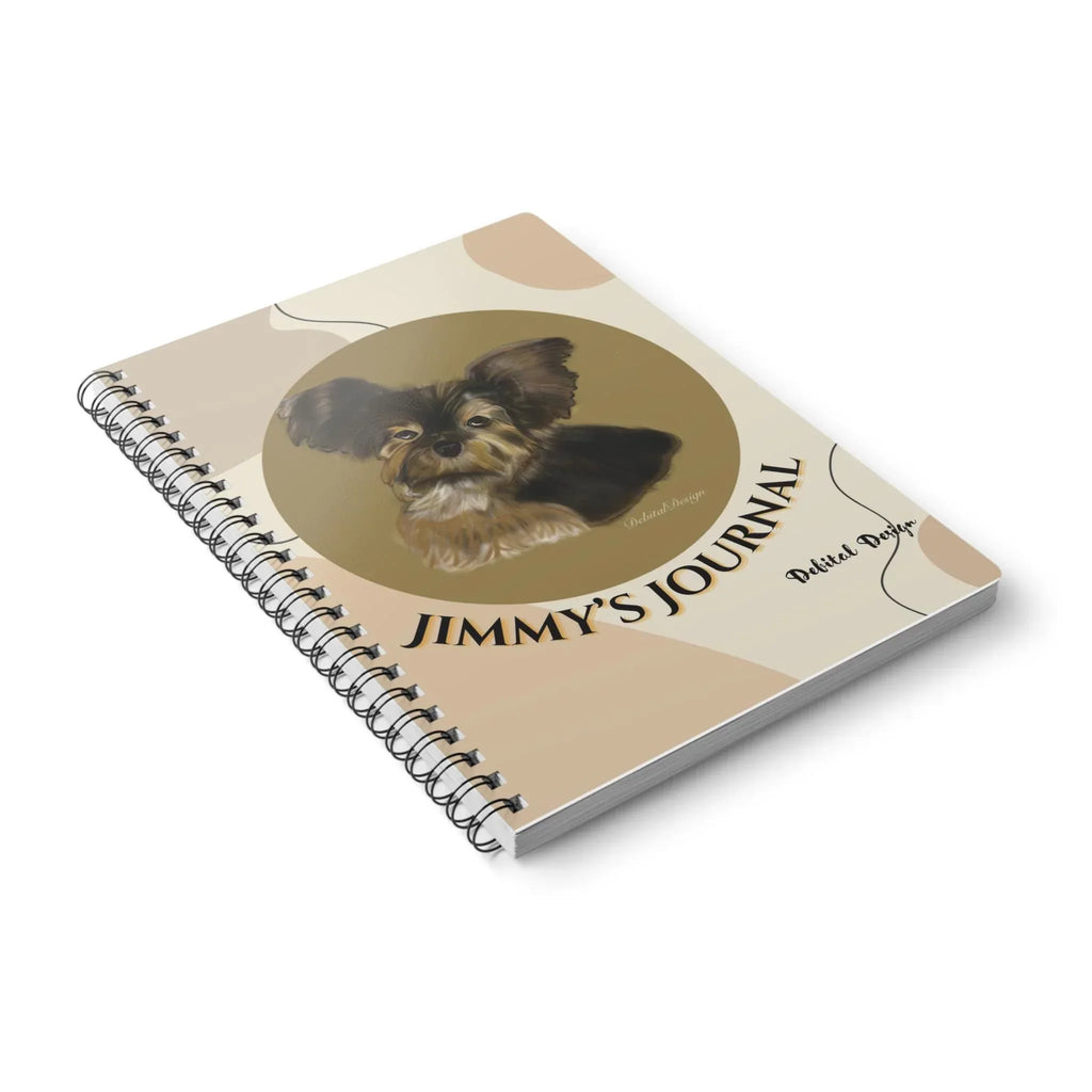 Personalized -Minimalist Wire bound Notebook, A5, Grid Paper, Bullet Journal, Sketchbook, Writing Pad, Black and White Design - Debital Design