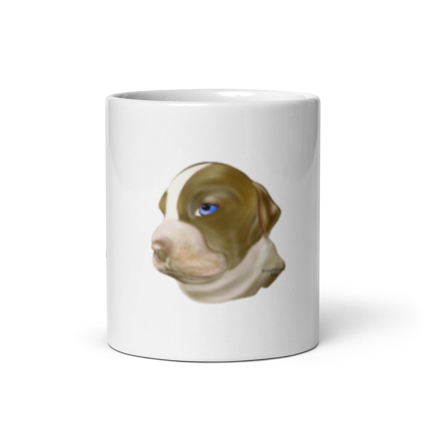 White glossy mug with Puppy
