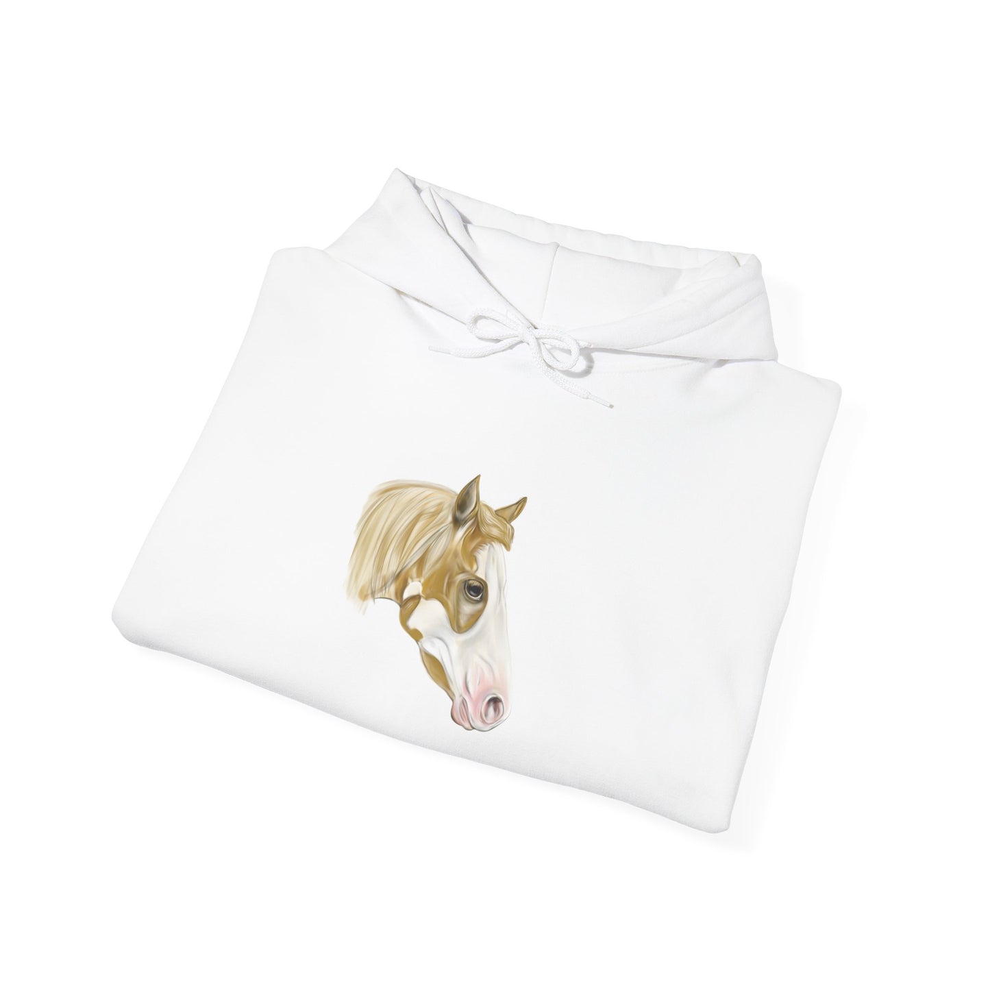 Paint Horse Hoodie — Hand-Drawn Brown & White Horse Graphic