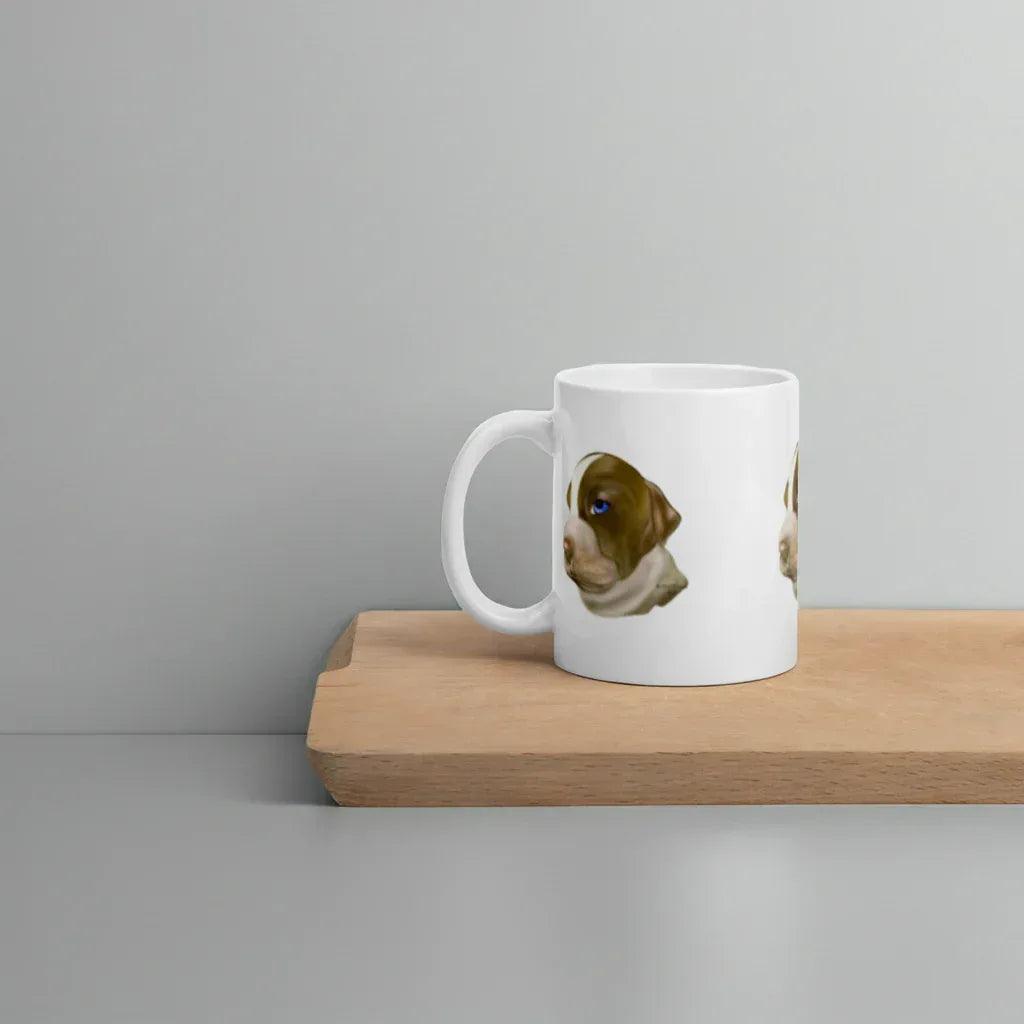 Adorable Brown & White Puppy Coffee Mug - Premium Ceramic 11oz - Debital Design