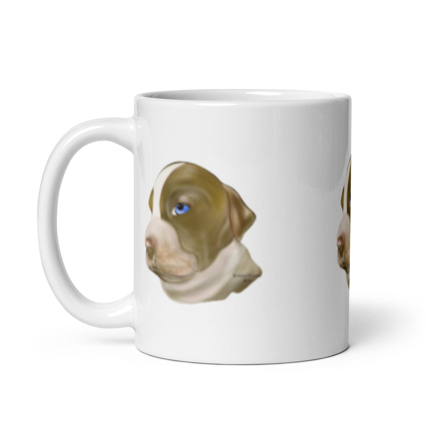 White glossy mug with Puppy