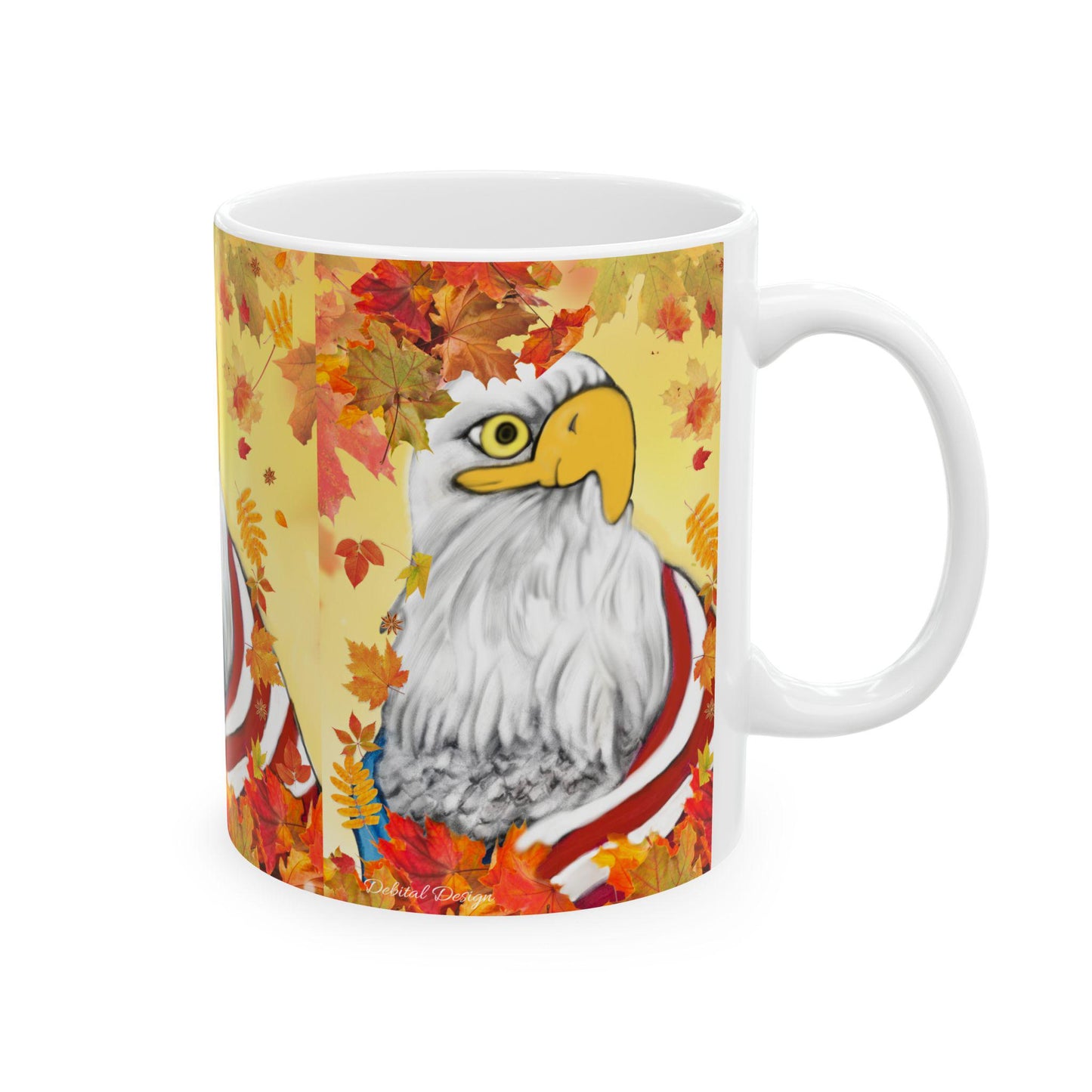 American Eagle Ceramic Mug, Patriotic Coffee Cup, USA Bird Tea Mug, Animal Lover Gift, Wildlife Lover Present