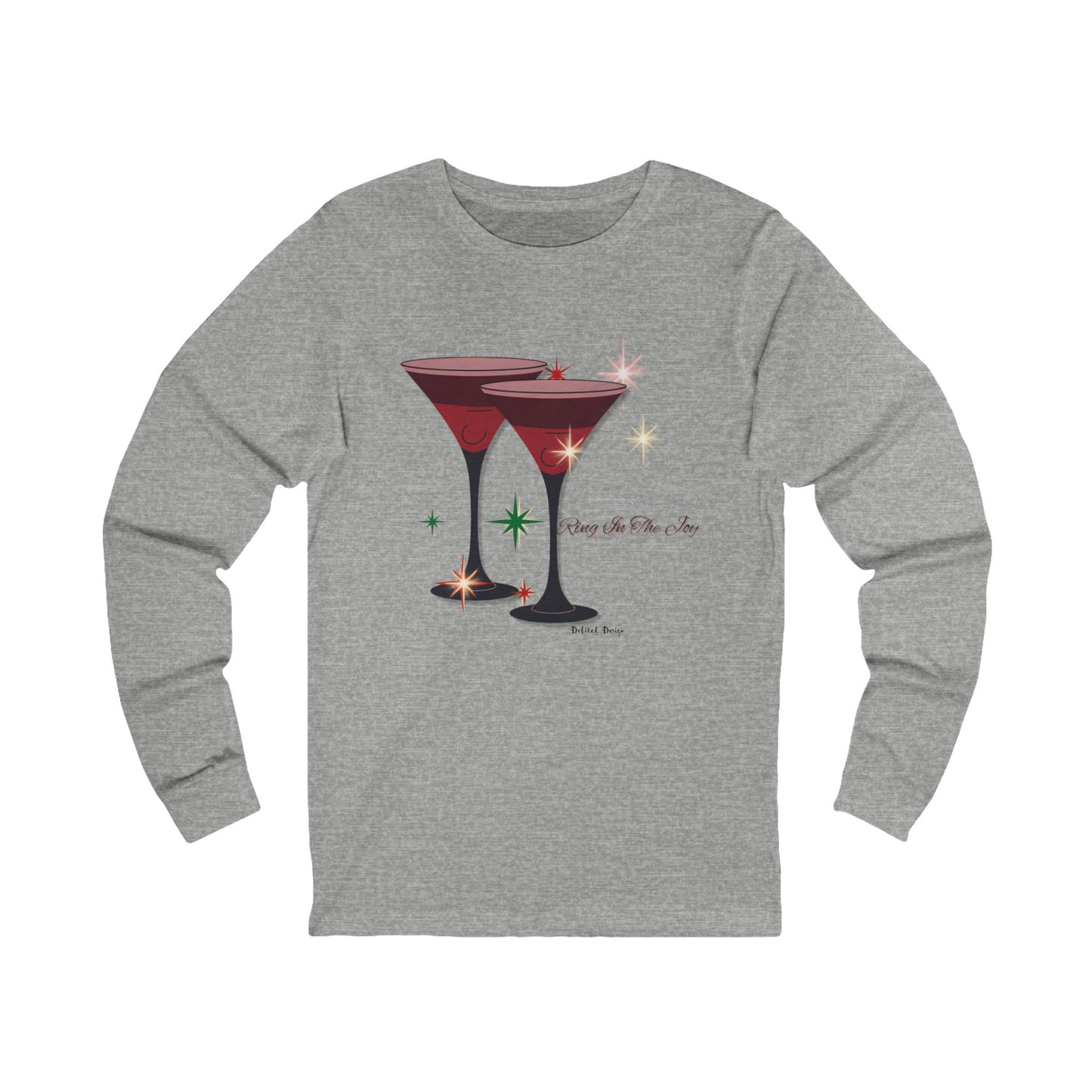 Christmas Joy Ring in the Holidays Unisex Jersey Long Sleeve Tee, Red Martin Glasses Festive Shirt, Holiday Cheer Long Sleeve Top, Winter