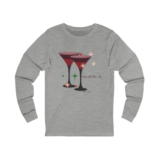 Christmas Joy Ring in the Holidays Unisex Jersey Long Sleeve Tee, Red Martin Glasses Festive Shirt, Holiday Cheer Long Sleeve Top, Winter