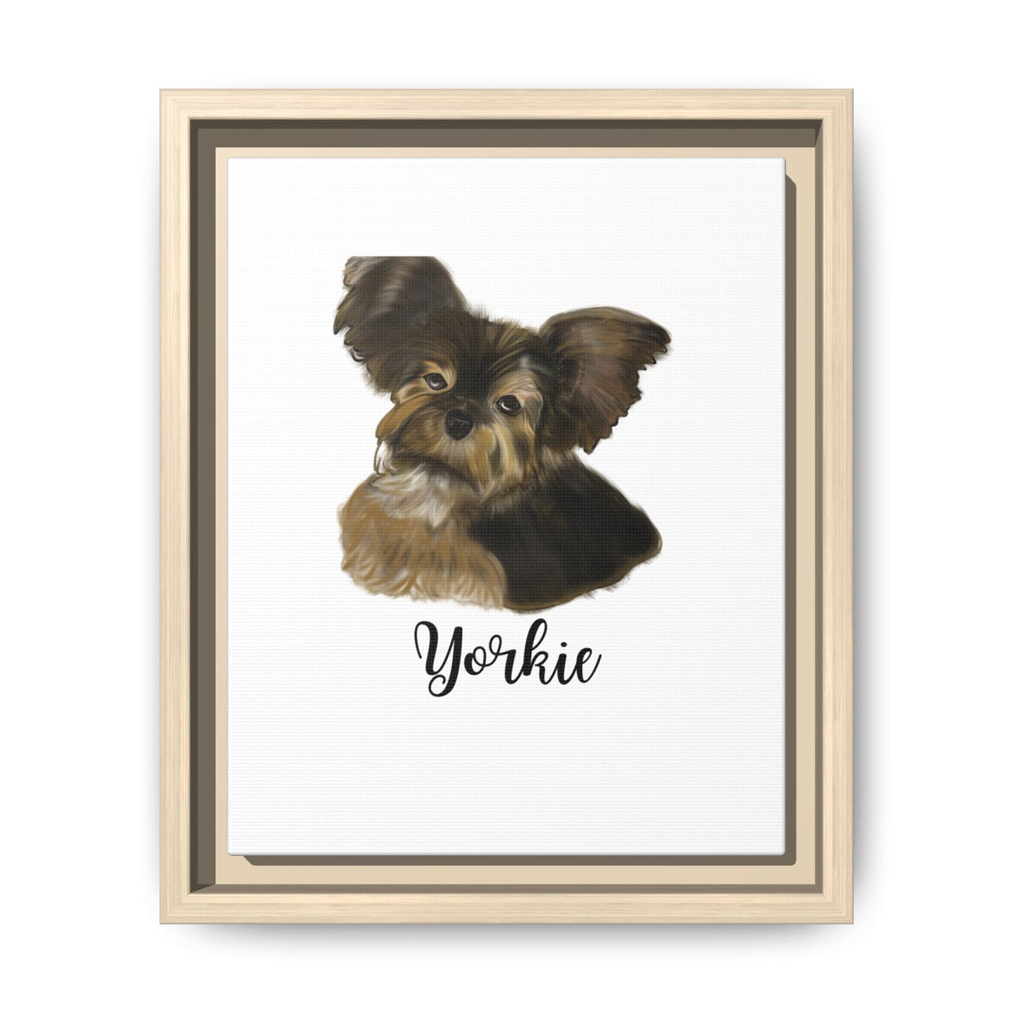 Yorkie Wall Art — Framed Matte Canvas Print