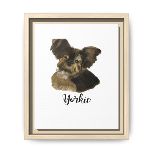 Yorkie Wall Art — Framed Matte Canvas Print