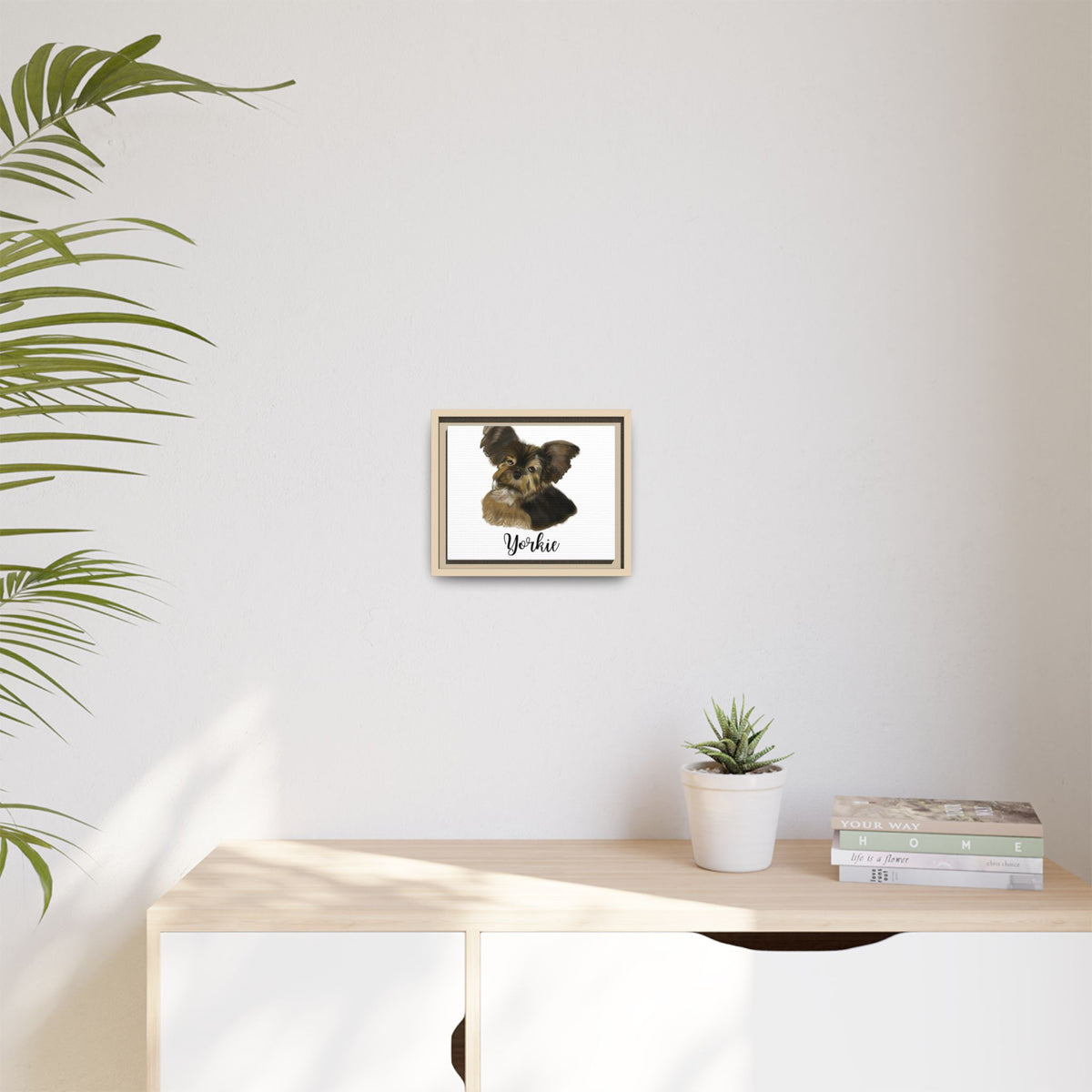 Yorkie Framed Canvas Print — Dog Portrait Wall Art