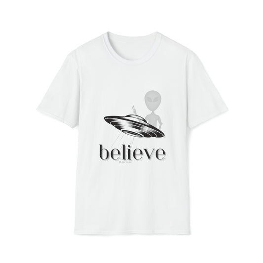 Alien Believe  Softstyle T-Shirt - Debital Design 