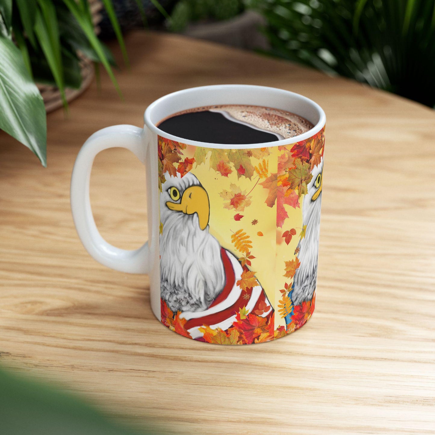 American Eagle Ceramic Mug, Patriotic Coffee Cup, USA Bird Tea Mug, Animal Lover Gift, Wildlife Lover Present