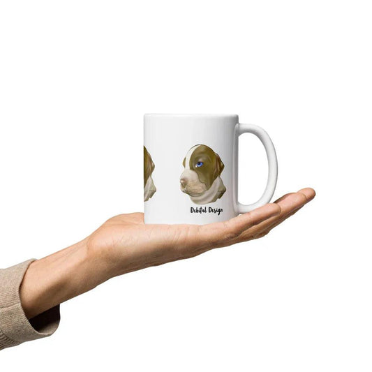 Adorable Brown & White Puppy Coffee Mug - Premium Ceramic 11oz - Debital Design