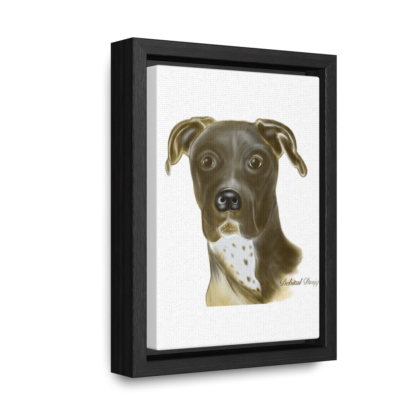 Canvas Wrap - Ivy Pit Bull Mix Brown and White Dog Vertical Frame