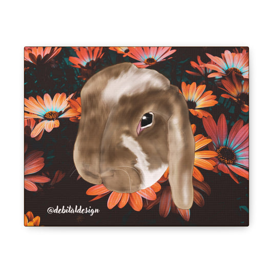 Brown & White Rabbit Canvas Gallery Wraps - Debital Design 