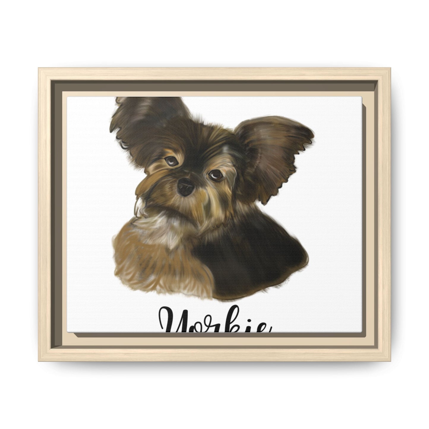 Yorkie Wall Art — Framed Matte Canvas Print