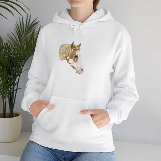 Paint Horse Hoodie — Hand-Drawn Brown & White Horse Graphic