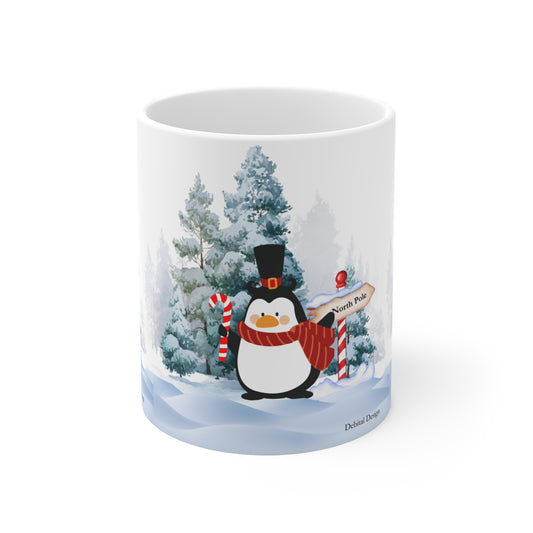 Winter Penguin Mug — 11oz Cute Penguin in Snowy Scene