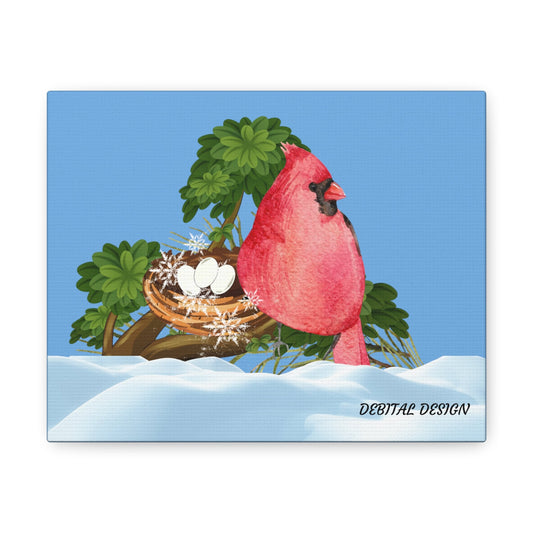 Winter Cardinal Canvas Gallery Wraps
