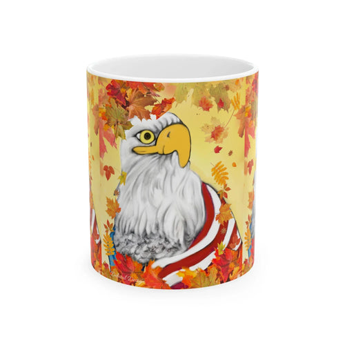 American Eagle Ceramic Mug, Patriotic Coffee Cup, USA Bird Tea Mug, Animal Lover Gift, Wildlife Lover Present - Debital Design