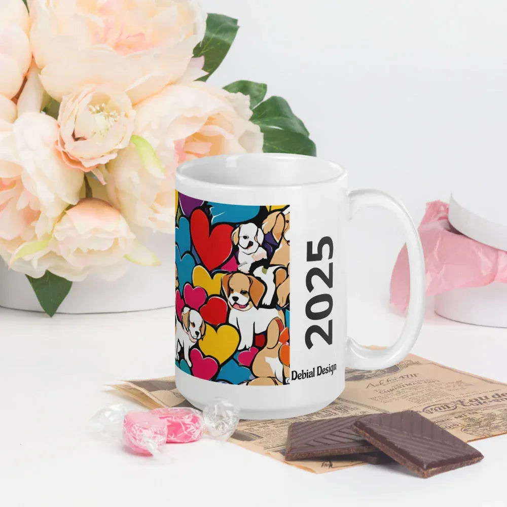 White glossy mug - Debital Design