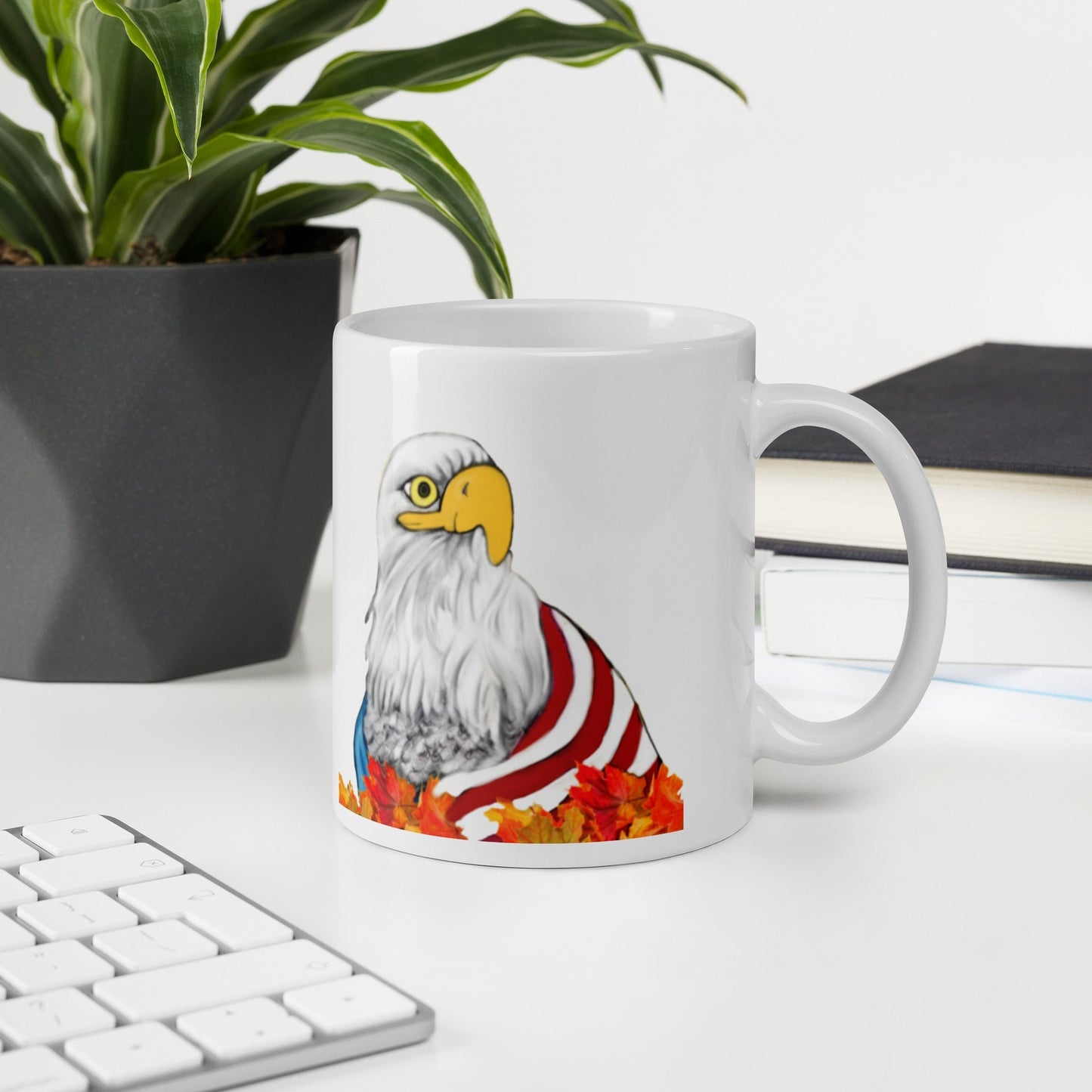 American Eagle on White glossy mug
