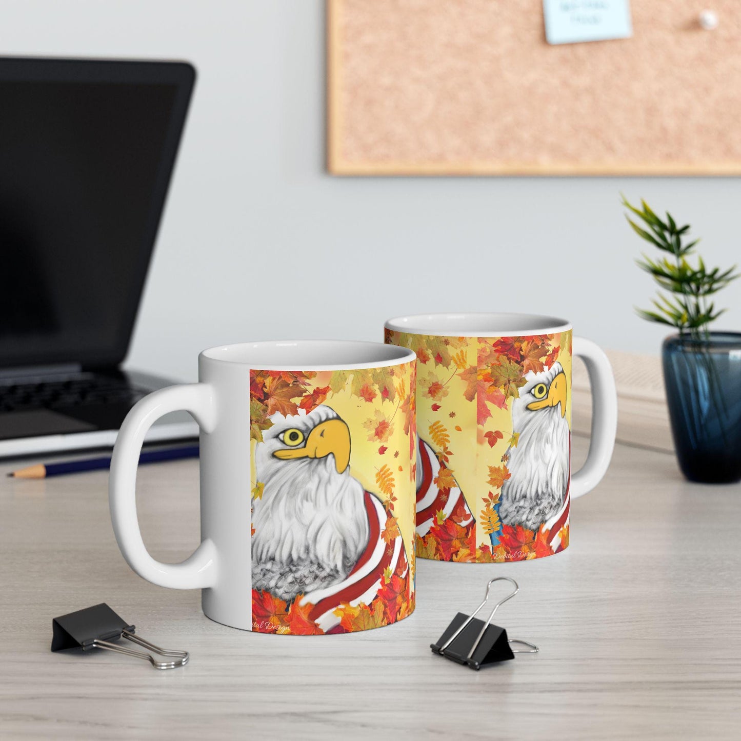 American Eagle Ceramic Mug, Patriotic Coffee Cup, USA Bird Tea Mug, Animal Lover Gift, Wildlife Lover Present