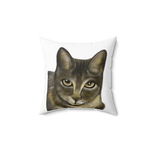 Cat Pillow, Decorative Throw Cushion, Animal Lover Home Decor, Kitty Accent Pillow, Gift for Cat Owners, Square Cat Cushion Cover
