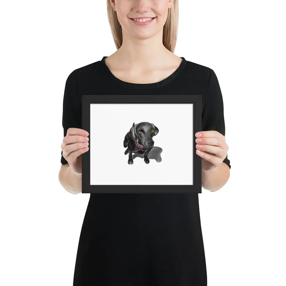Weinheimer Dog Art - Hand Drawn Framed Poster - Premium Wall Art for Dog Lovers - Debital Design