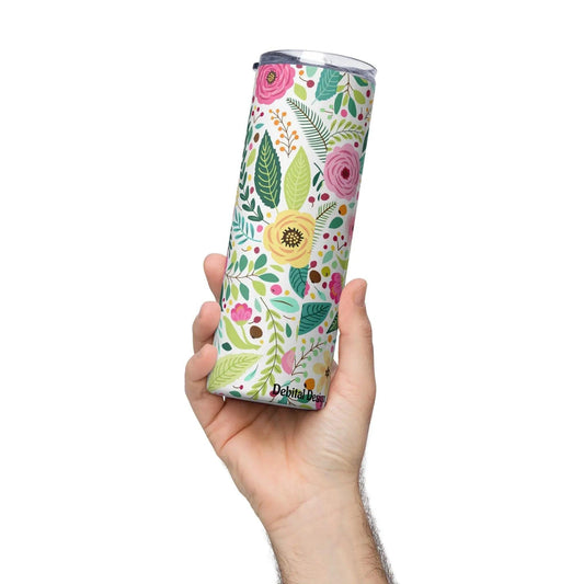 Springtime Stainless steel tumbler in Floral print - Debital Design