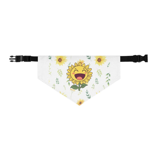 Smiling Sunflower Pet bandana collar - Debital Design
