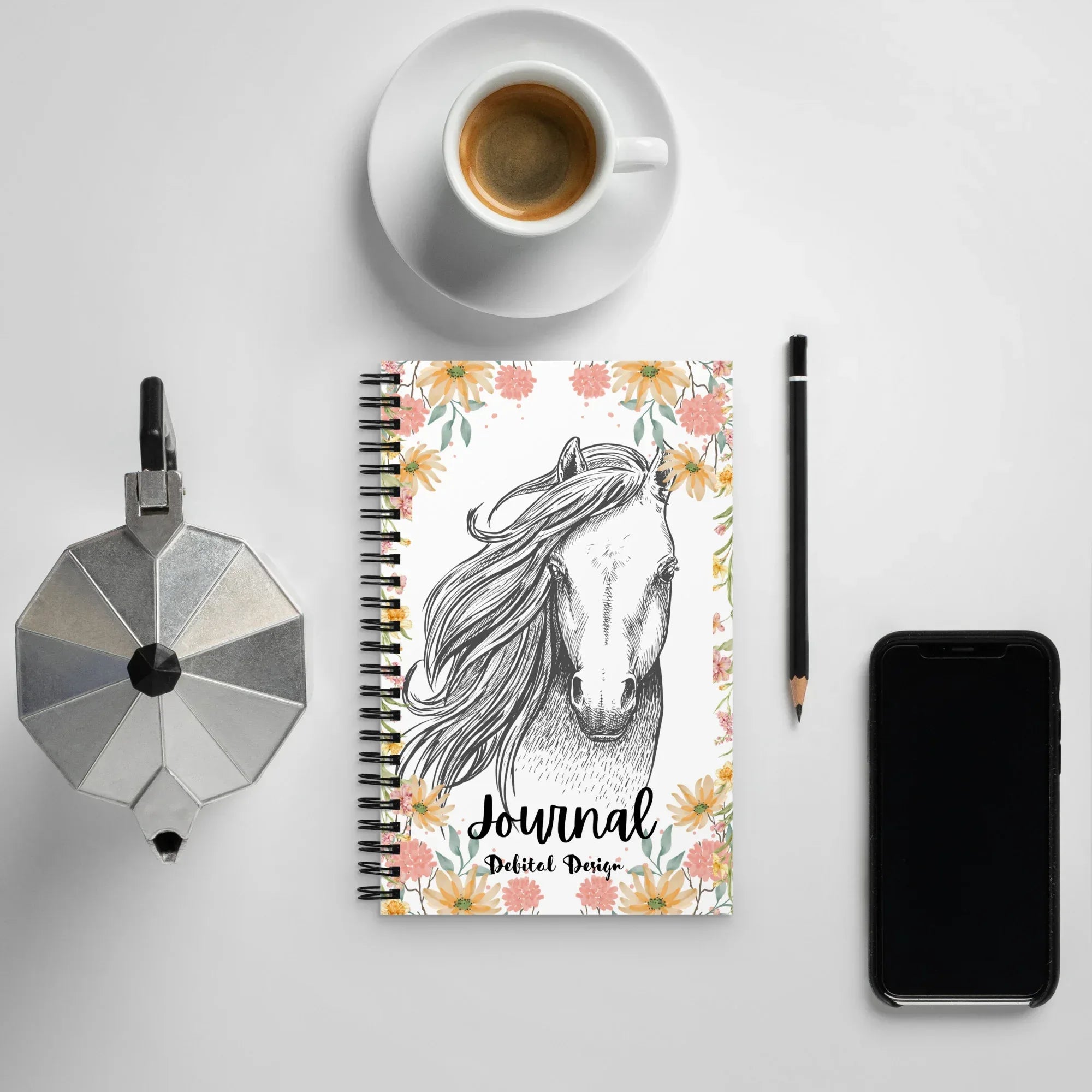 Horse Journal Spiral notebook - Debital Design