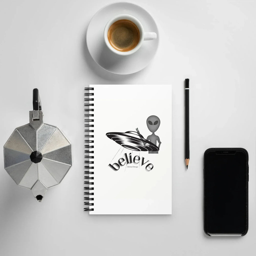 Alien Spiral notebook Do you Believe - Debital Design