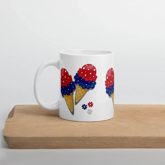 White glossy mug ice cream cone - Debital Design