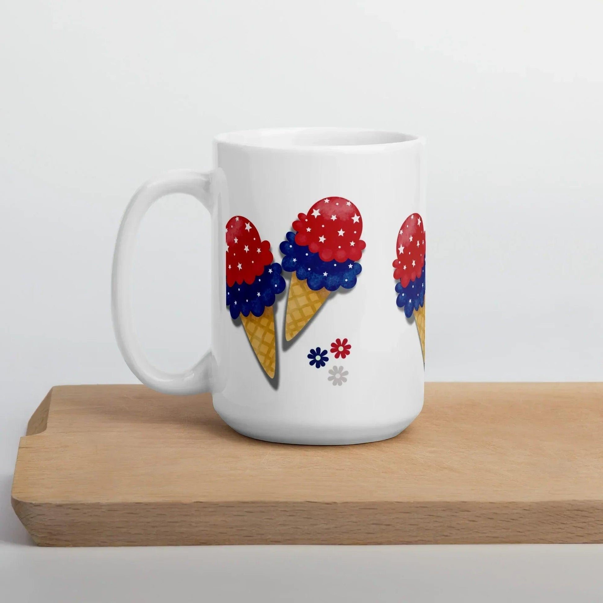White glossy mug ice cream cone - Debital Design
