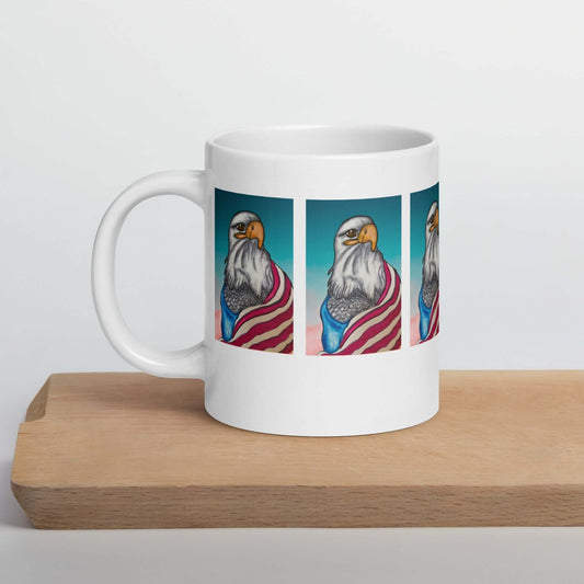 American Eagle White glossy mug - Debital Design 