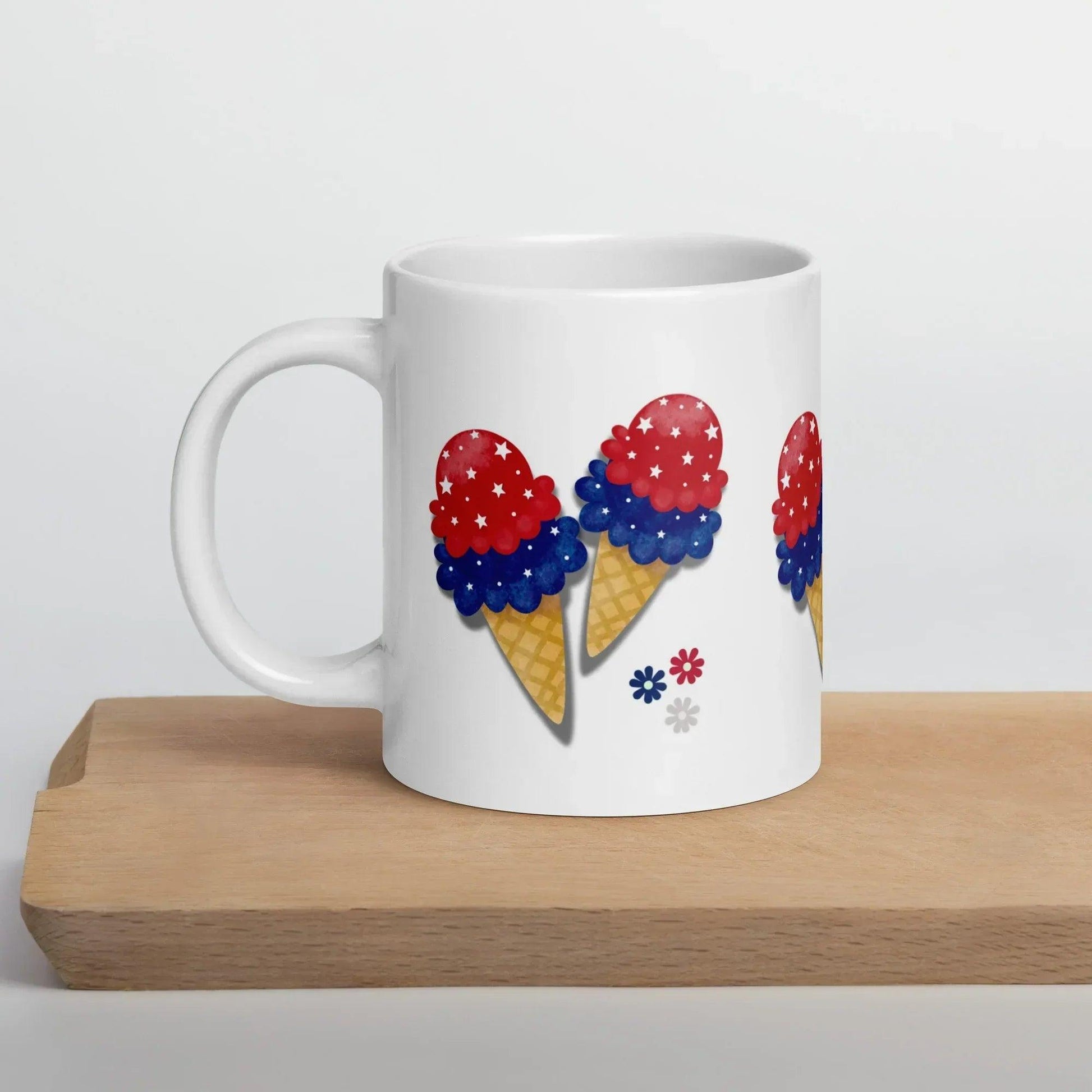 White glossy mug ice cream cone - Debital Design